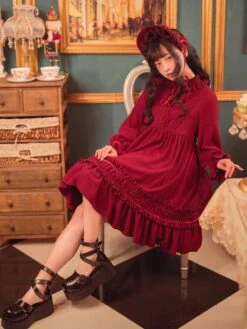 Classic Lolita One Piece Dress Solid Color Long Sleeve Vintage Lolita One Piece Dress -AYA Cosplay Shop d850202c 5c6b 45dc 87a1 1e9ae6a091a4