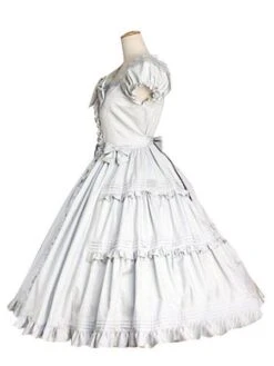 Sweet Lolita Dress OP White Cotton Short Sleeve Lolita One Piece Dress -AYA Cosplay Shop dc074e02 c99d 45be acf7 e8780862522a