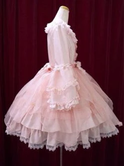 Sweet Lolita Dress OP Pink Bow Hime Sleeve Ball Gown Lolita One Piece Dress  -AYA Cosplay Shop df63c634 0ef2 45d5 b74c 9937fa4bc54b