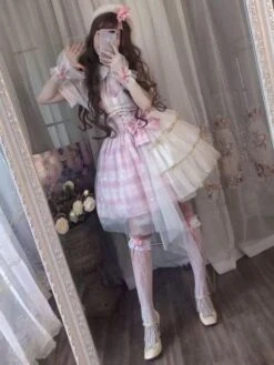 Sweet Lolita JSK Dress Idol Declaration Bows Pink Lolita Jumper Skirts Hime Lolita Dress -AYA Cosplay Shop e1afac73 a065 425d be81 9008749bdf3b