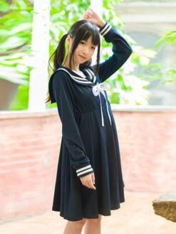 Lolita Sailor One Peice Dress Long Sleeve Spring Summer Dress -AYA Cosplay Shop e3d690c8 4b5d 4469 9aef 6224d00e0091