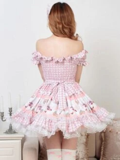 Classic Lolita OP Dress Printed Pink Lace Bows Lolita One Piece Dresses -AYA Cosplay Shop ea2d0914 7cd3 4448 bec1 c0e3545c06e6