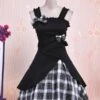 Lolitashow Gothic Lolita Dress JSK Black Gingham Applique Lolita Jumper Skirt -AYA Cosplay Shop eaa24c4a 7d3c 4a4c bd09 e13a60238890