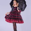 Lolitashow Exclusive Gothic Lolita Dresses Lace Flowers Jacquard Black Tea Party Half-Sleeve Dress -AYA Cosplay Shop eb8f1775a8a3421ebaec3602ed3275a7