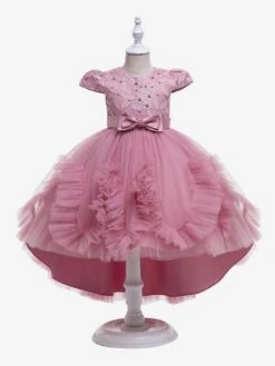 Kids Dress Princess Party Dress Pearls Short Sleeves 5 Colors Flower Girl Dress -AYA Cosplay Shop ecdbf6bd b4fd 4d5b 9a79 5de370c80a2d