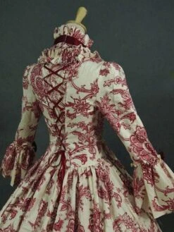 Victorian Dress Costume Prom Dress Baroque Costume Dark Red Lace Ruffles Floral Print Vintage Victorian Era Clothing With Choker Retro Outfits Halloween -AYA Cosplay Shop ed8464b7 facf 46db 8800 ebab38f19675