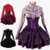 Lolitashow Gothic Lolita Dress SK Lavender High Waist Lace Up Ruffles Lolita Skirt -AYA Cosplay Shop f02a8df6 8807 4233 96d1 7efc2e80108a