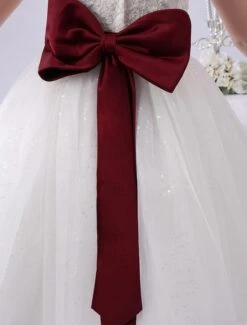 Ivory Flower Girl Dresses Spaghetti Straps Tutu Dress Lace Ribbon Bow Sash Short Kids Party Dress Milanoo -AYA Cosplay Shop f150e333 2e7f 440a 9ea4 dd053ed15e89