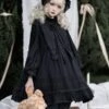 Gothic Lolita OP Dress Black Long Sleeves Lace Ruffles Polyester Lace Lolita One Piece Dress -AYA Cosplay Shop f21bd33a 451f 420e a8fa 55b78731aae1