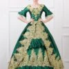 Prom Dress Victorian Dress Costume Green Retro Costume Baroque Ruffles Ball Gown Hlaf Sleeves Printed Victoria Era Clothing Royal Retro Costumes Dress Halloween -AYA Cosplay Shop f450a923 d167 4875 98cd e508d64aa592