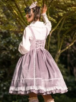 Sweet Lolita JSK Dress Fairytale Infanta Sleeveless Lace Burgundy Lolita Jumper Skirts -AYA Cosplay Shop f709e94b 66c6 4f91 a8e0 2d935119e32e
