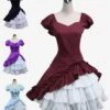 Lolitashow Wine White Lolita OP Dress Short Sleeves Withe Ruffles -AYA Cosplay Shop f7bd6c89 2ee2 4787 982e 6eff37c79679