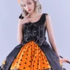 JSK Lolitashow Exclusive Gothic Lolita Dresses Lace Bows Hearts Pattern Black Tea Party Dress -AYA Cosplay Shop fd6f05d190a94075b89665bc8bd57bce